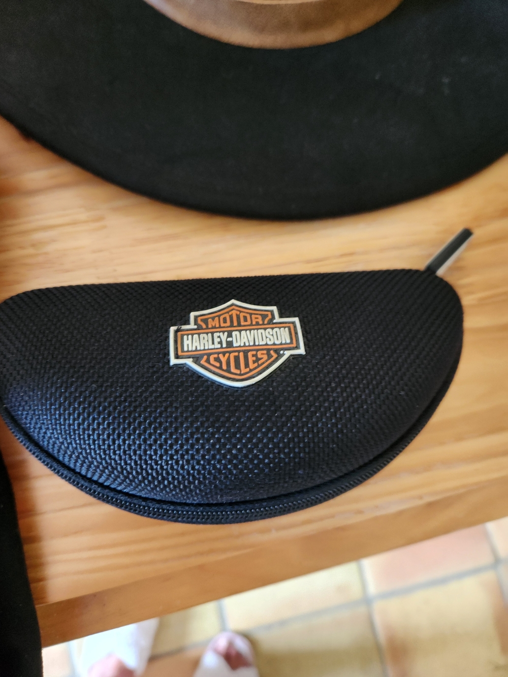 Harley-Davidson Black Toiletry/Sunglasses Pouch with Orange Logo